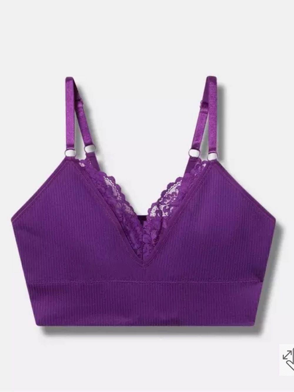 TORRID Unlined Seamless Plunge Rib Bralette Size 2X